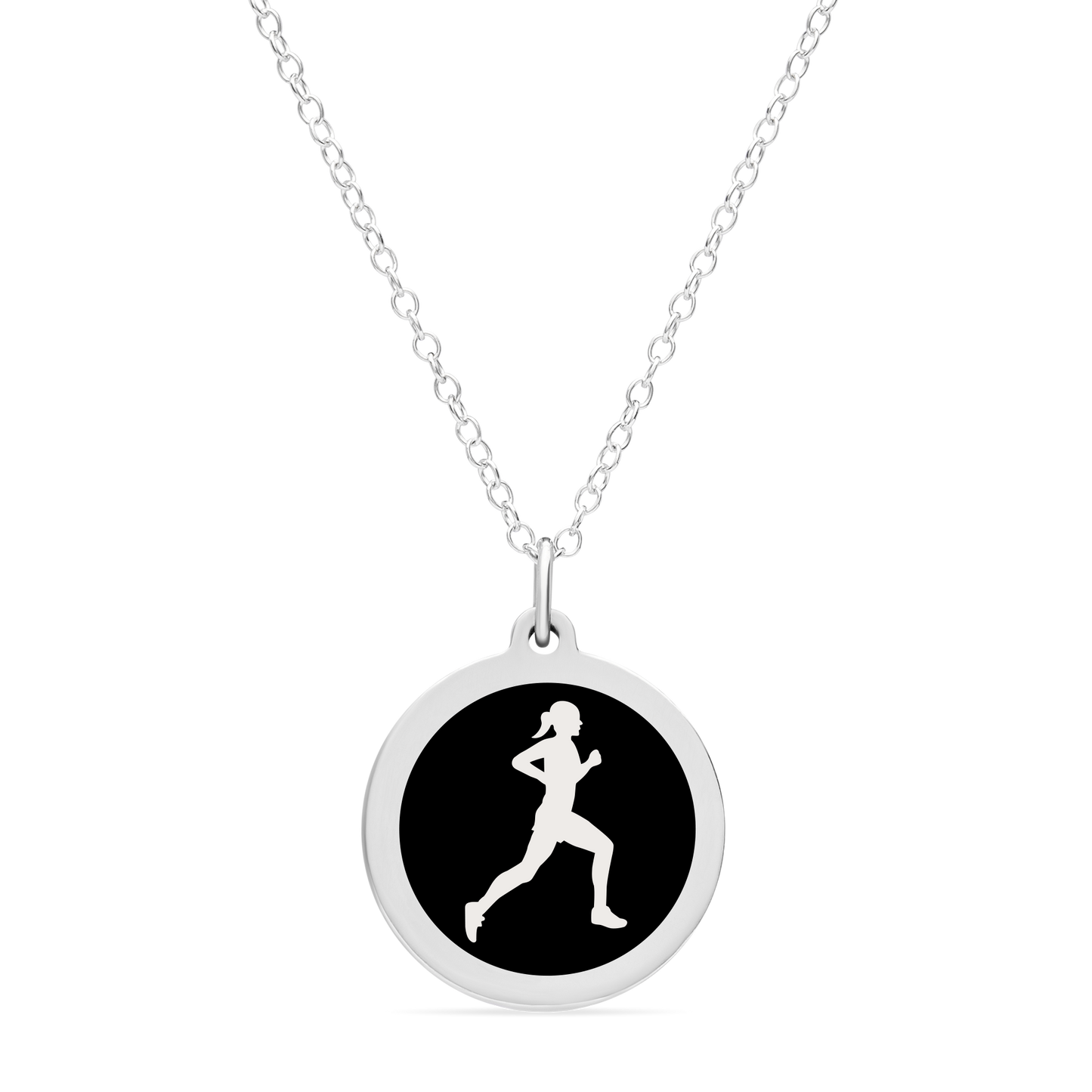 ORIGINAL RUNNER CHARM in sterling silver with rhodium plate