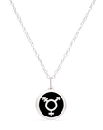 ALL-INCLUSIVE GENDER SYMBOL in sterling silver with rhodium plate