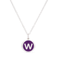 MINI INITIAL 'w' CHARM sterling silver with rhodium plate