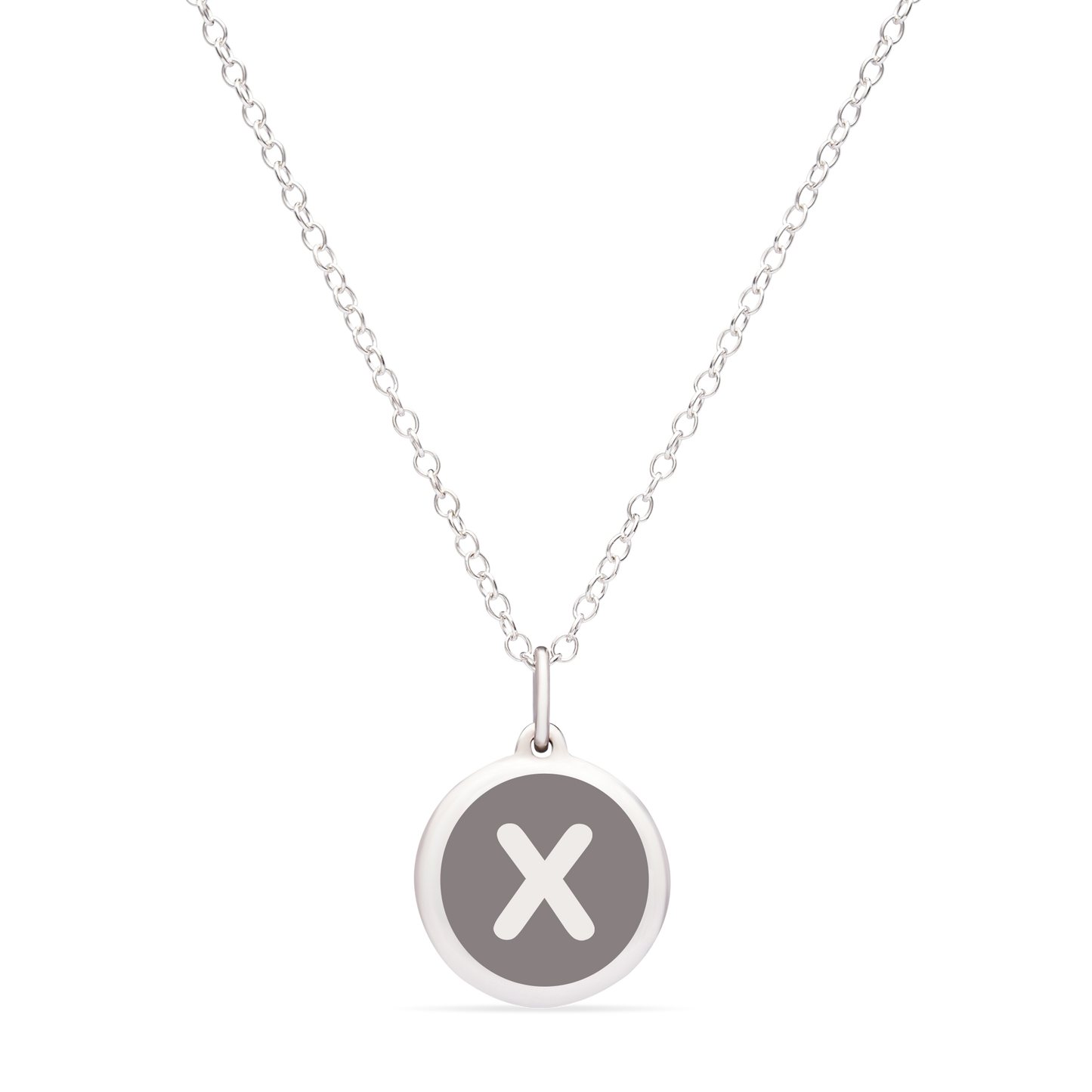 MINI INITIAL 'x' CHARM sterling silver with rhodium plate
