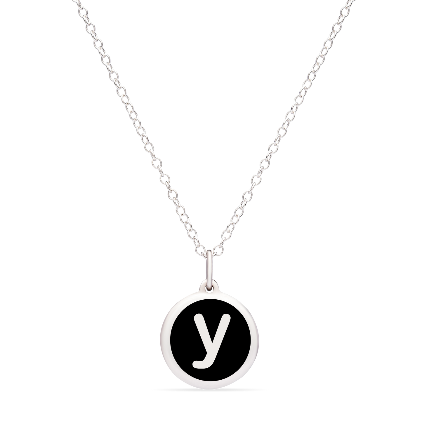 MINI INITIAL 'y' CHARM sterling silver with rhodium plate