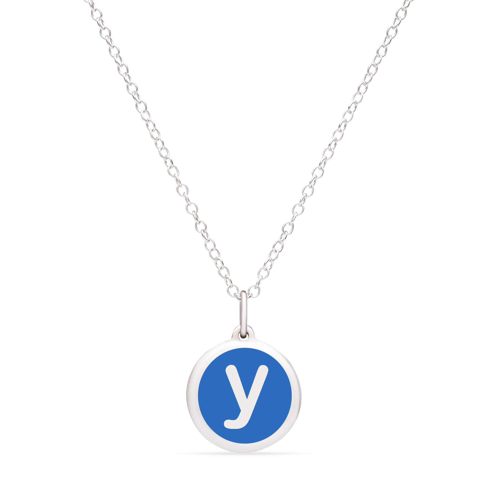 MINI INITIAL &#39;y&#39; CHARM sterling silver with rhodium plate