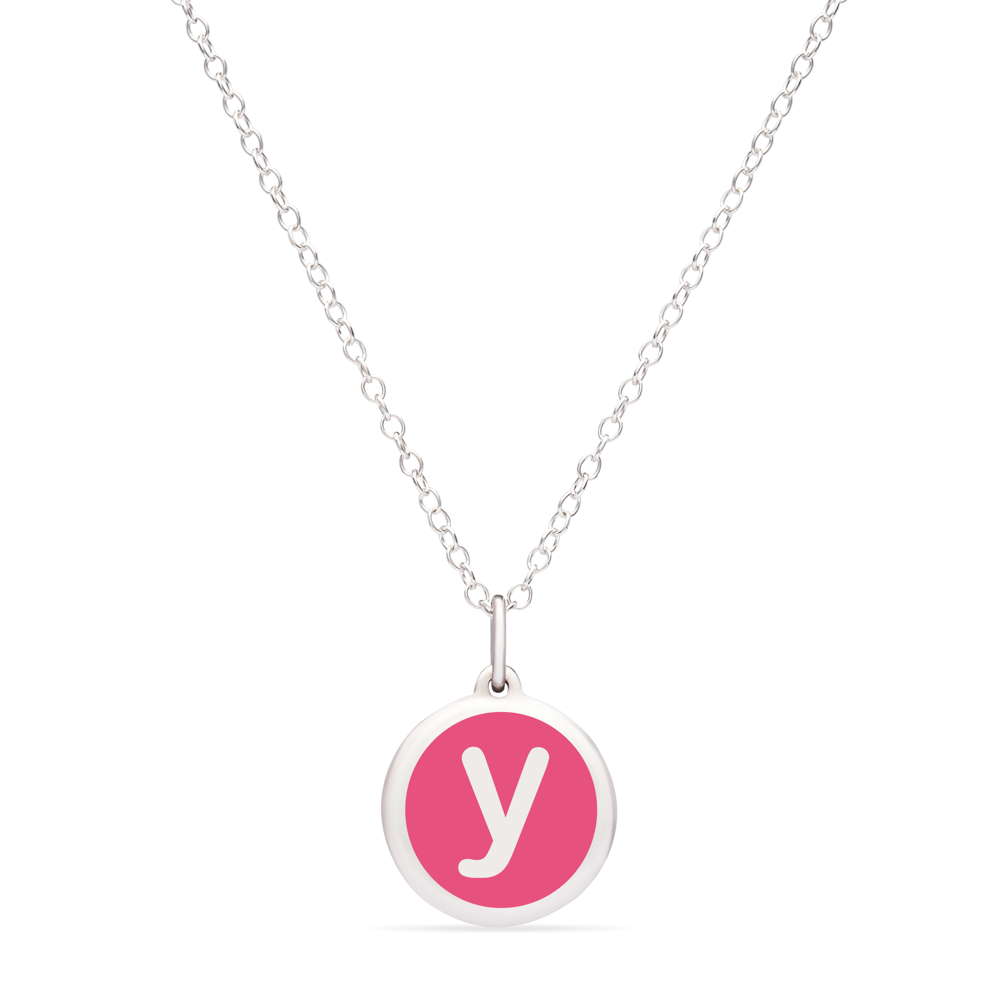 MINI INITIAL &#39;y&#39; CHARM sterling silver with rhodium plate