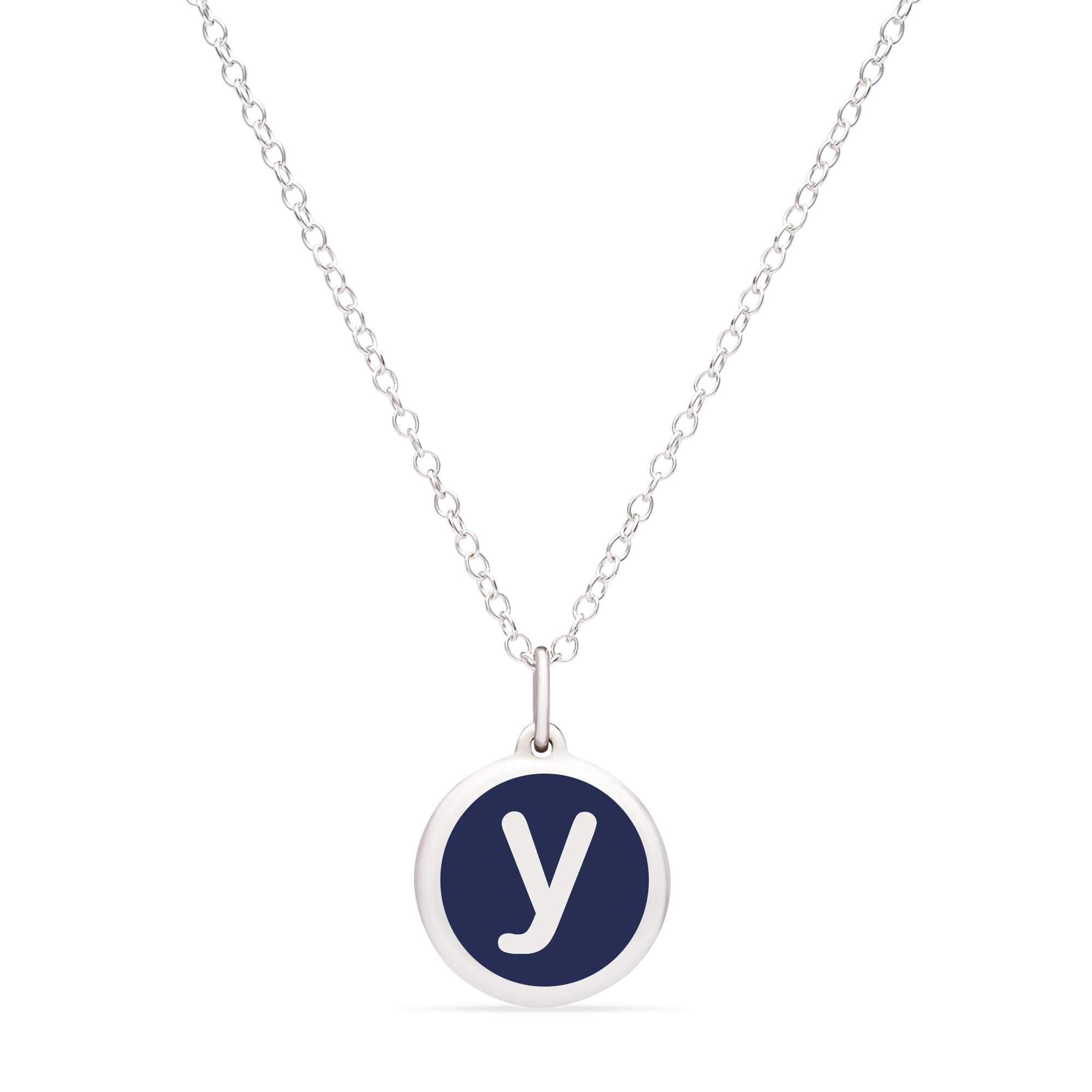 MINI INITIAL &#39;y&#39; CHARM sterling silver with rhodium plate