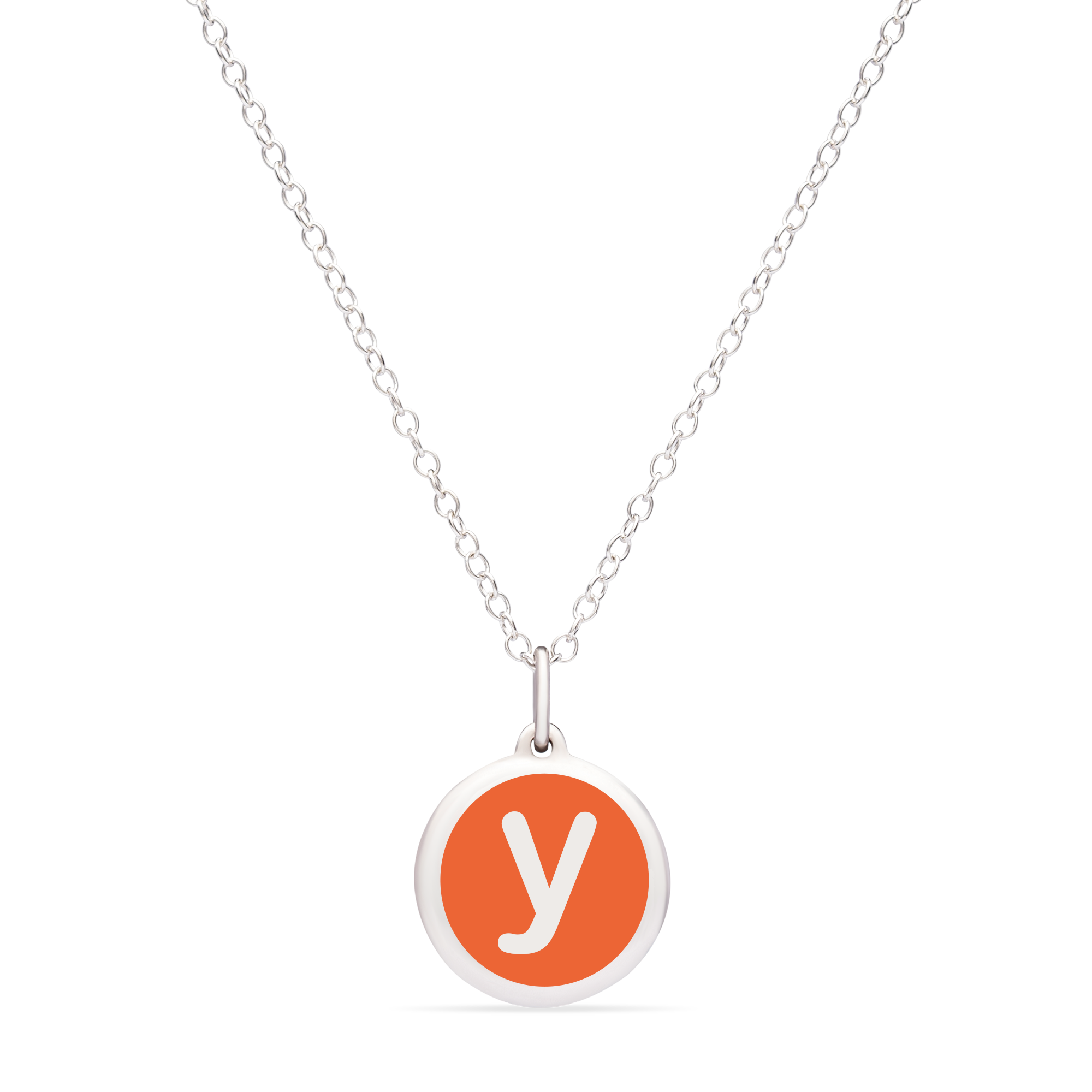 MINI INITIAL &#39;y&#39; CHARM sterling silver with rhodium plate