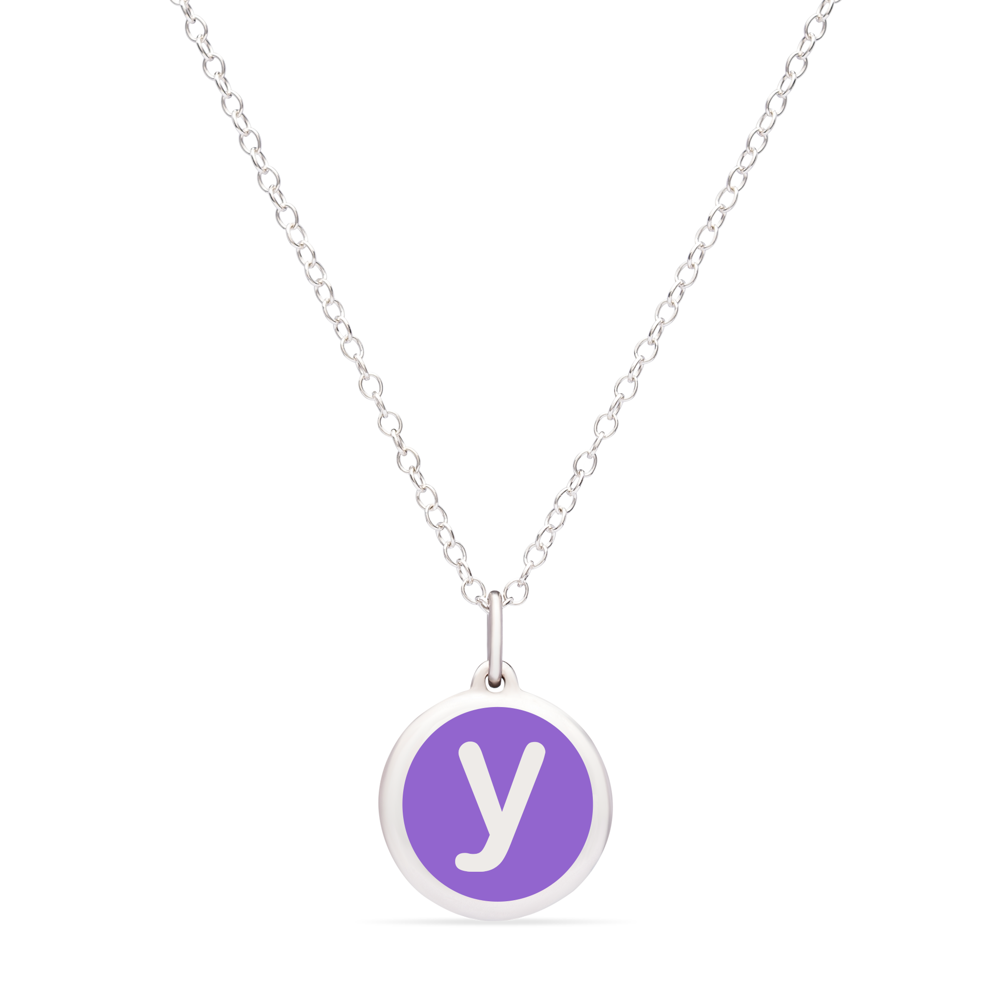 MINI INITIAL &#39;y&#39; CHARM sterling silver with rhodium plate