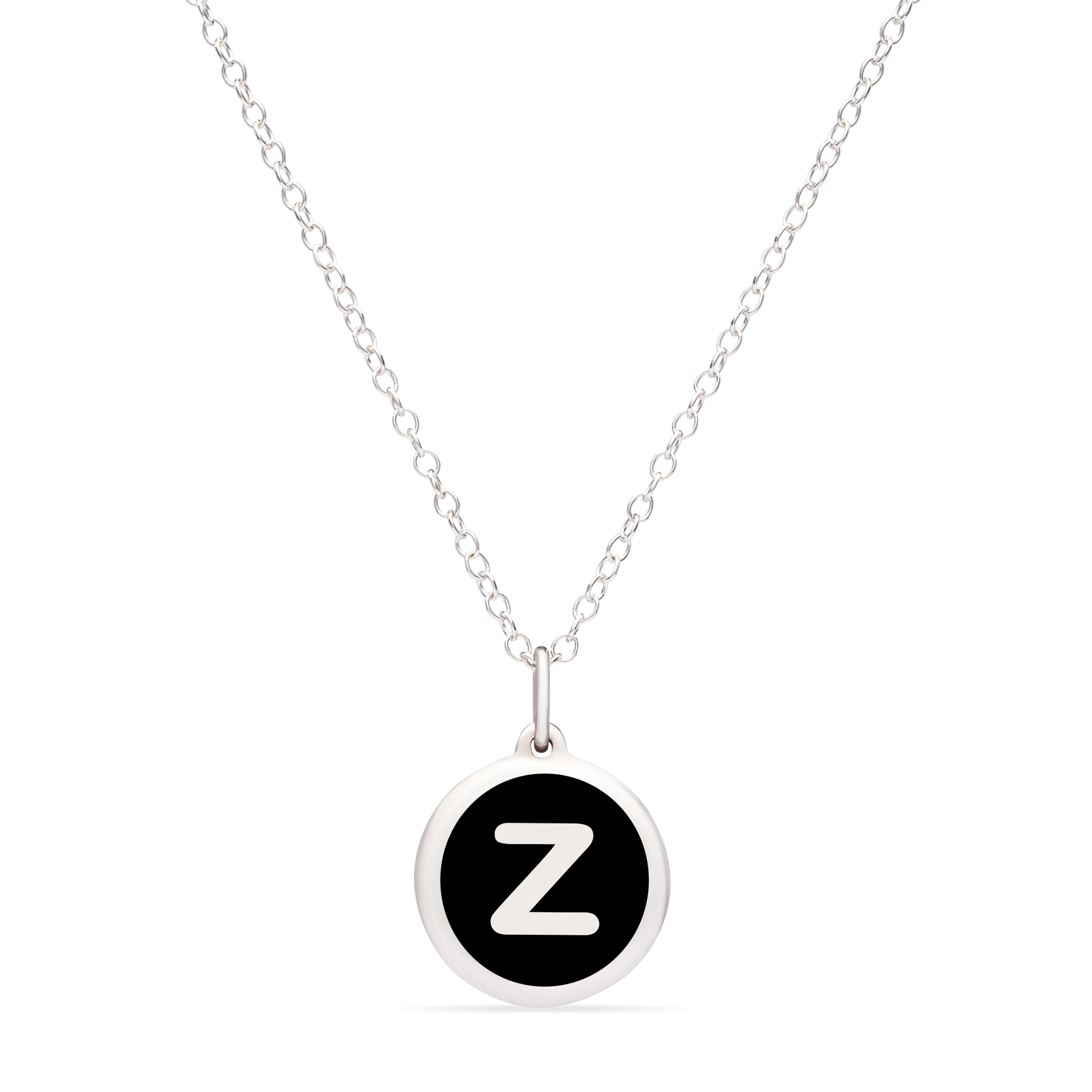 MINI INITIAL &#39;z&#39; CHARM sterling silver with rhodium plate