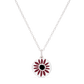 MINI DEEP RED DAISY CHARM sterling silver with rhodium plate