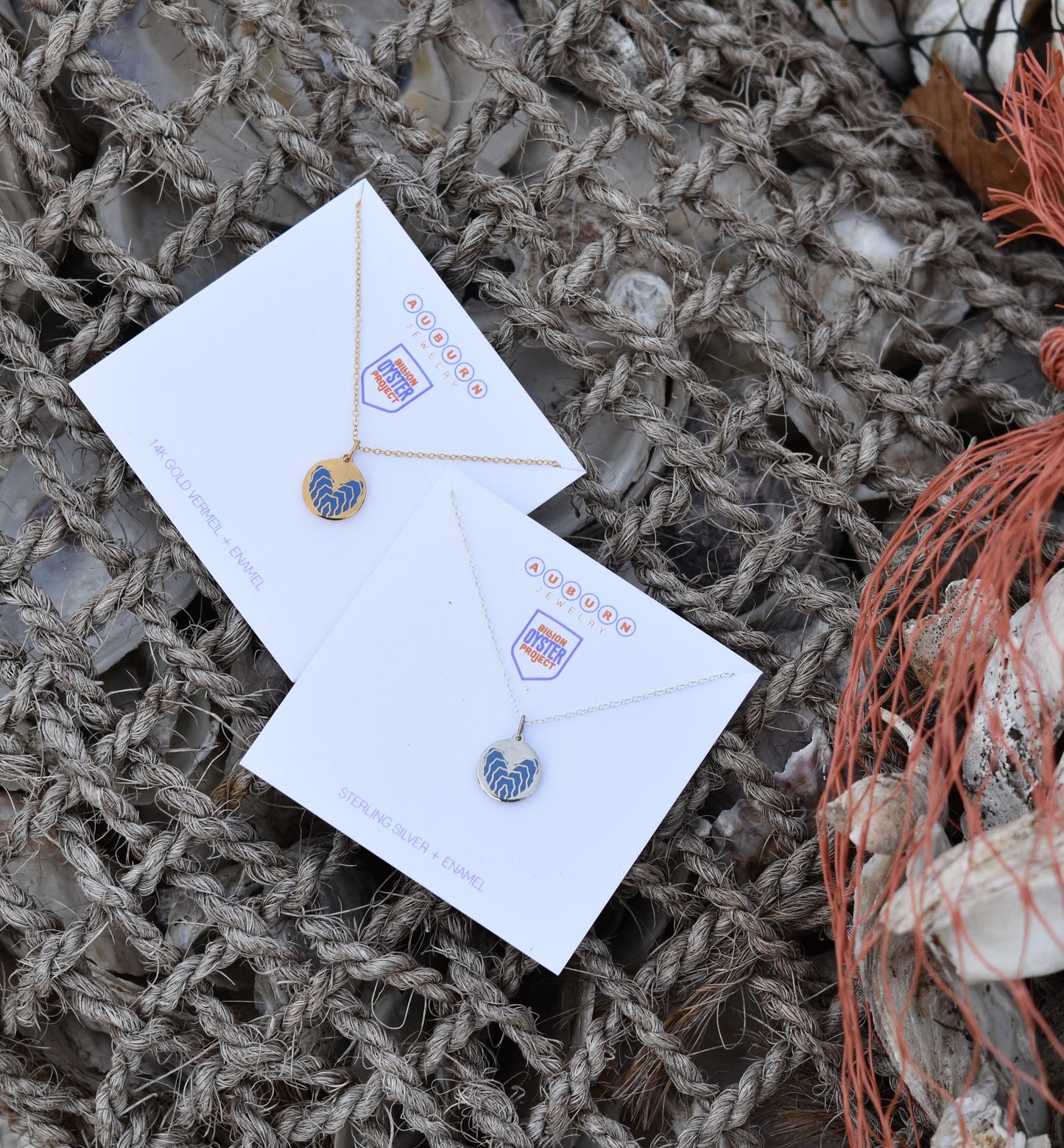 MINI OYSTER HEART CHARM to benefit billion oyster project