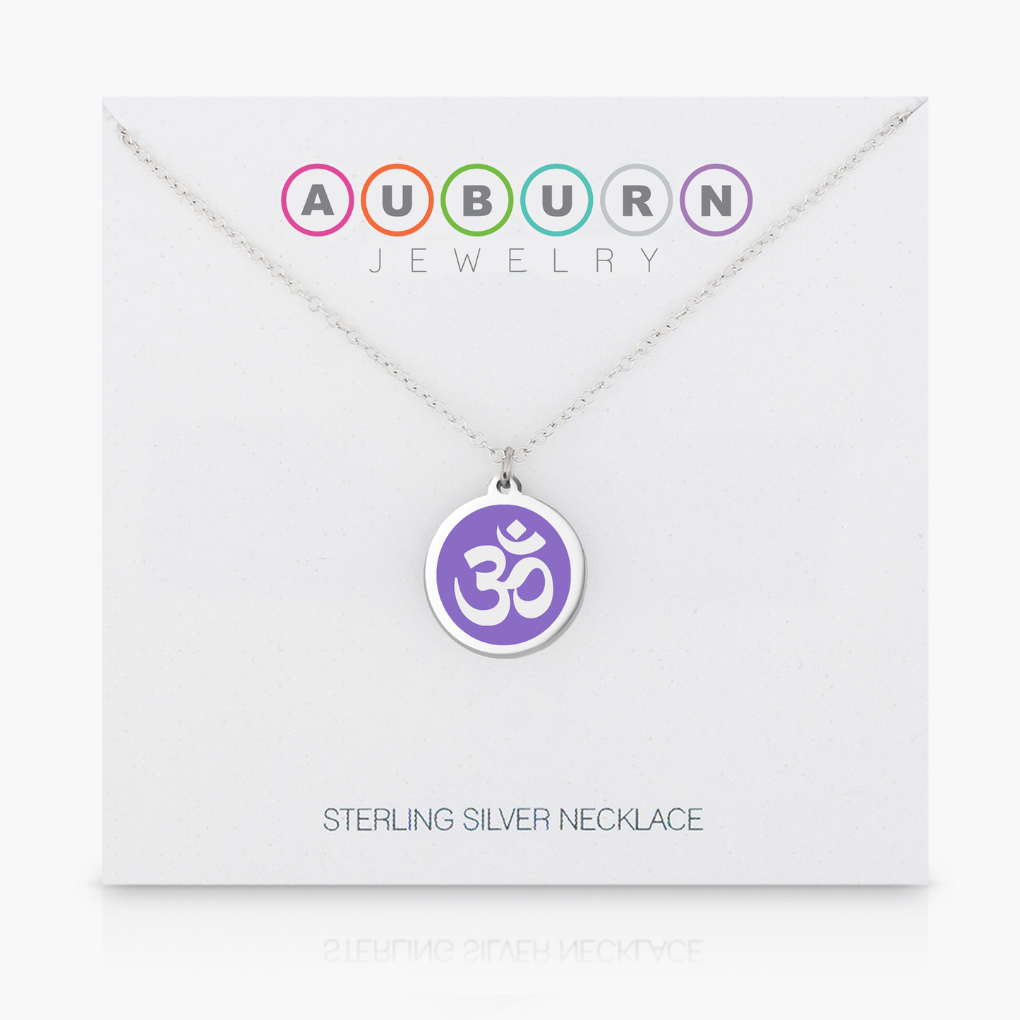 ORIGINAL OM CHARM in sterling silver with rhodium plate