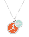 RUNNER & SNEAKER NECKLACE in sterling silver with rhodium plate