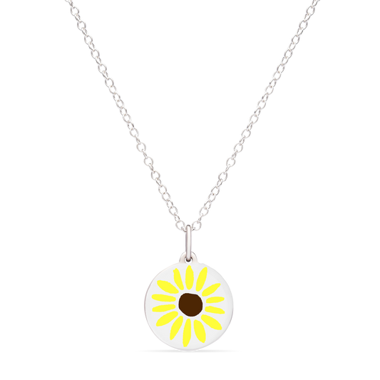 MINI SUNFLOWER CHARM sterling silver with rhodium plate